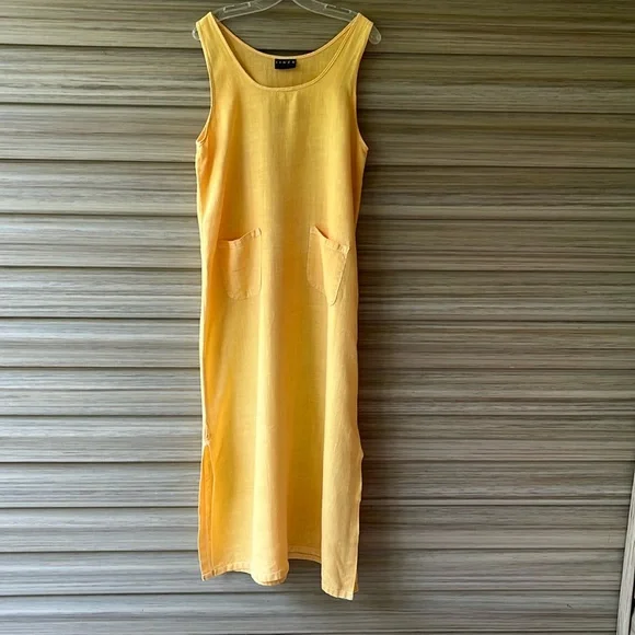 chinese dress ladies Linen Tulip Sleeve A-Line Dress